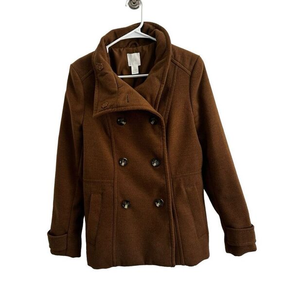 H&M Jackets & Blazers - H&M Brown Peacoat Jacket Women's Size 6 Classic Neutral Closet Staple Minimalist